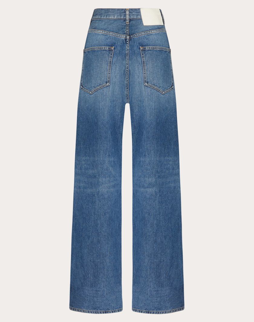 Valentino Handbags Pantaloni In Medium Blue Denim per Donna in Denim | Valentino IT Trasporto libero internazionale