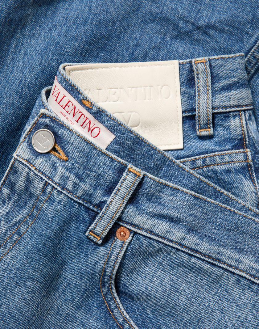Valentino Handbags Pantaloni In Medium Blue Denim per Donna in Denim | Valentino IT Trasporto libero internazionale