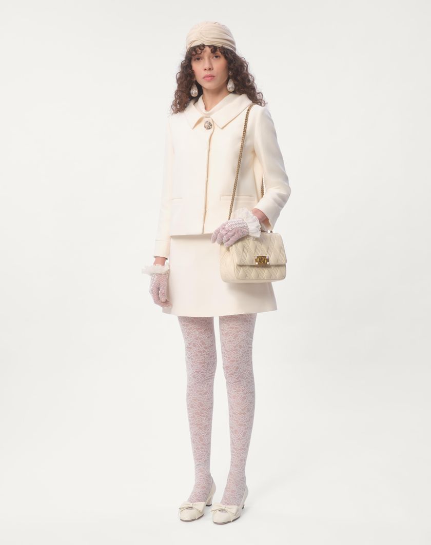 Valentino Handbags Gonna In Crepe Couture per Donna in Avorio | Valentino IT Italy