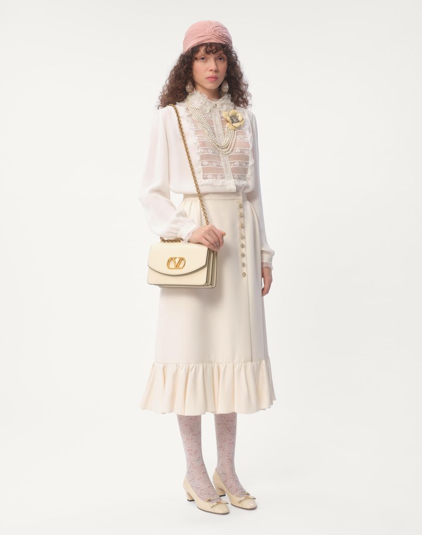 Valentino Handbags Gonna In Crepe Couture per Donna in Avorio | Valentino IT Italia