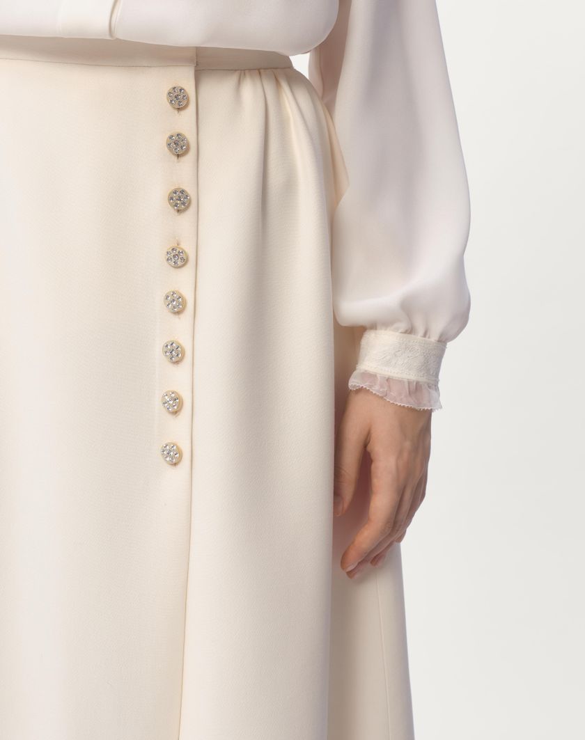Valentino Handbags Gonna In Crepe Couture per Donna in Avorio | Valentino IT Italia