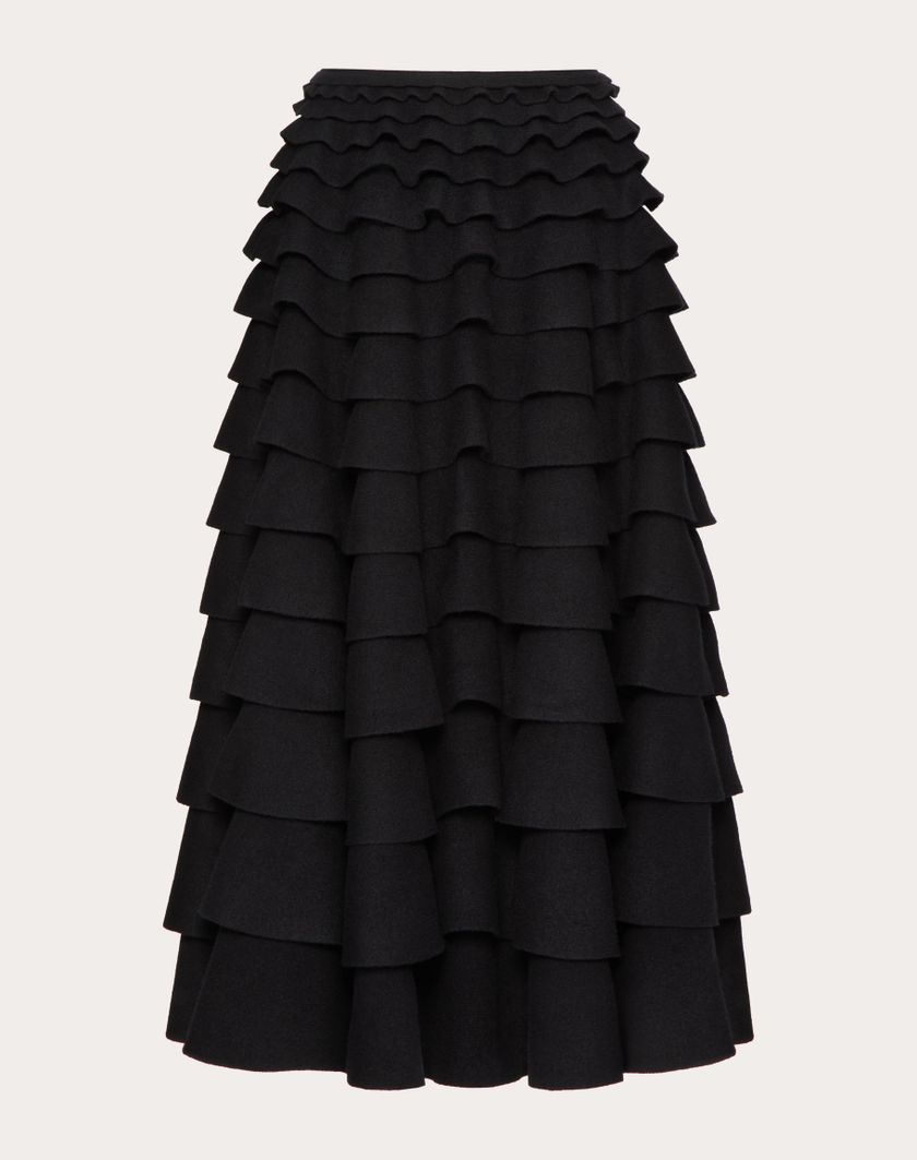 Valentino Handbags Gonna Midi In Maglia per Donna in Nero | Valentino IT Promozione