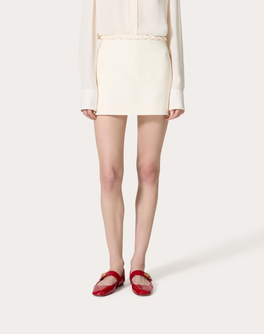 Valentino Handbags Gonna In Crepe Couture per Donna in Avorio | Valentino IT Fino Al -60%