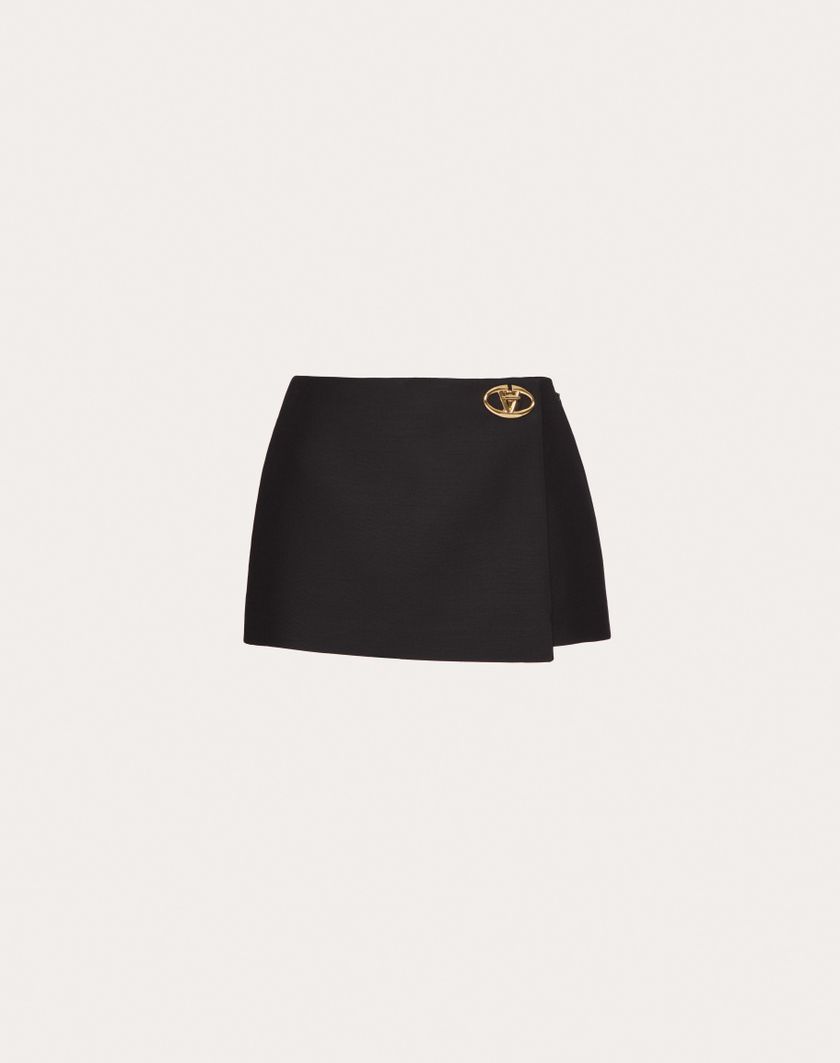 Valentino Handbags Skort In Crepe Couture per Donna in Navy | Valentino IT Affare Del Giorno