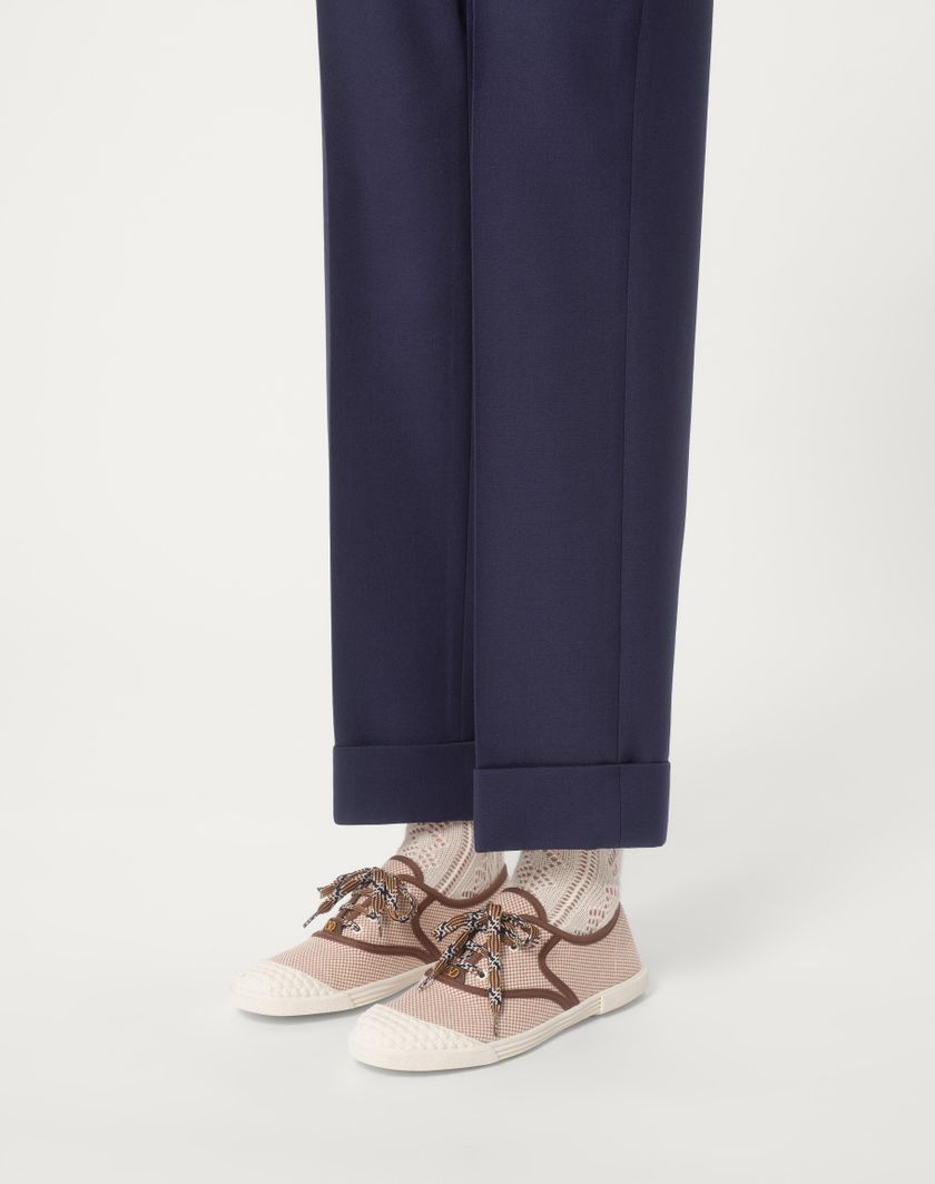 Valentino Handbags Sneaker Bay By Bay In Canvas per Donna in Tabacco | Valentino IT Vendita Calda