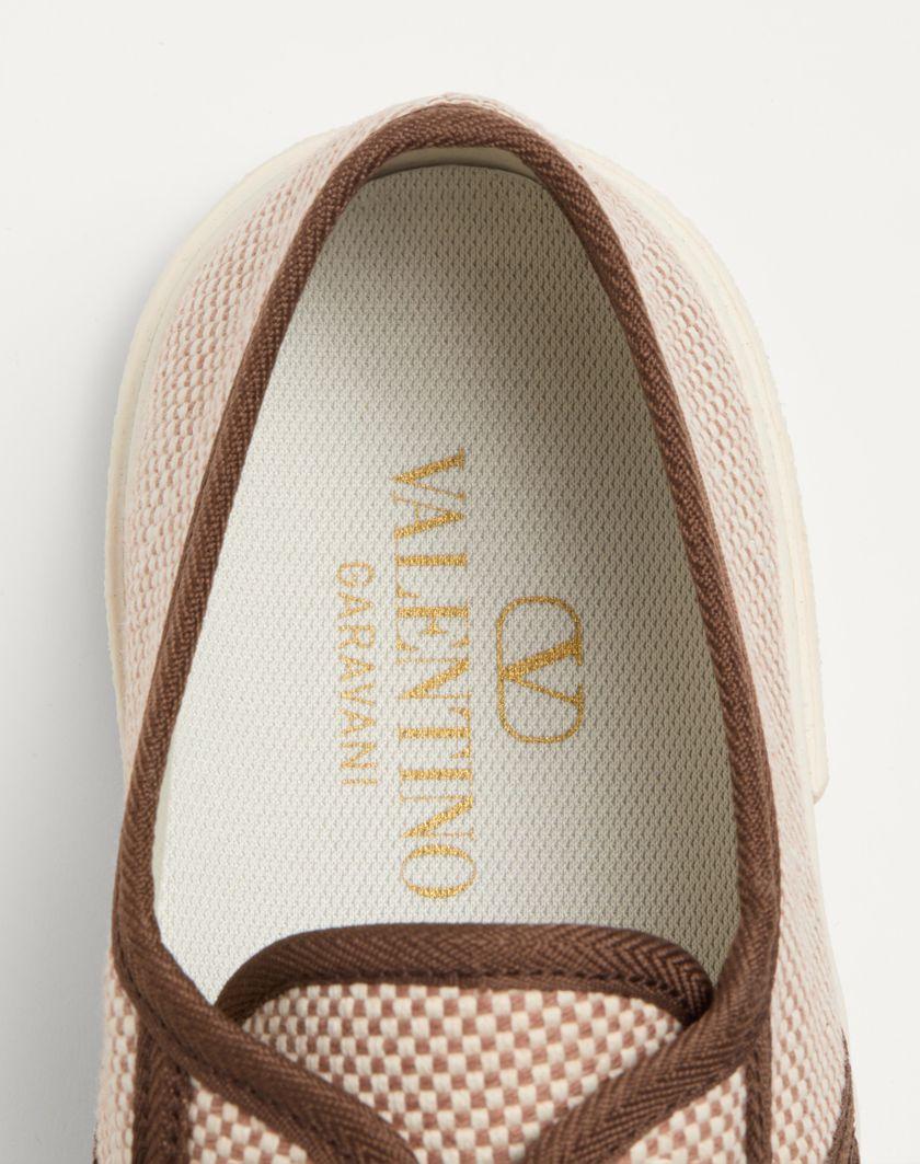 Valentino Handbags Sneaker Bay By Bay In Canvas per Donna in Tabacco | Valentino IT Vendita Calda