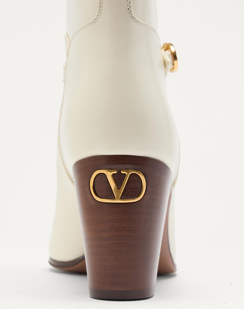 Valentino Handbags Stivale Pattie In Vitello 75mm per Donna in Avorio | Valentino IT Vendite Flash