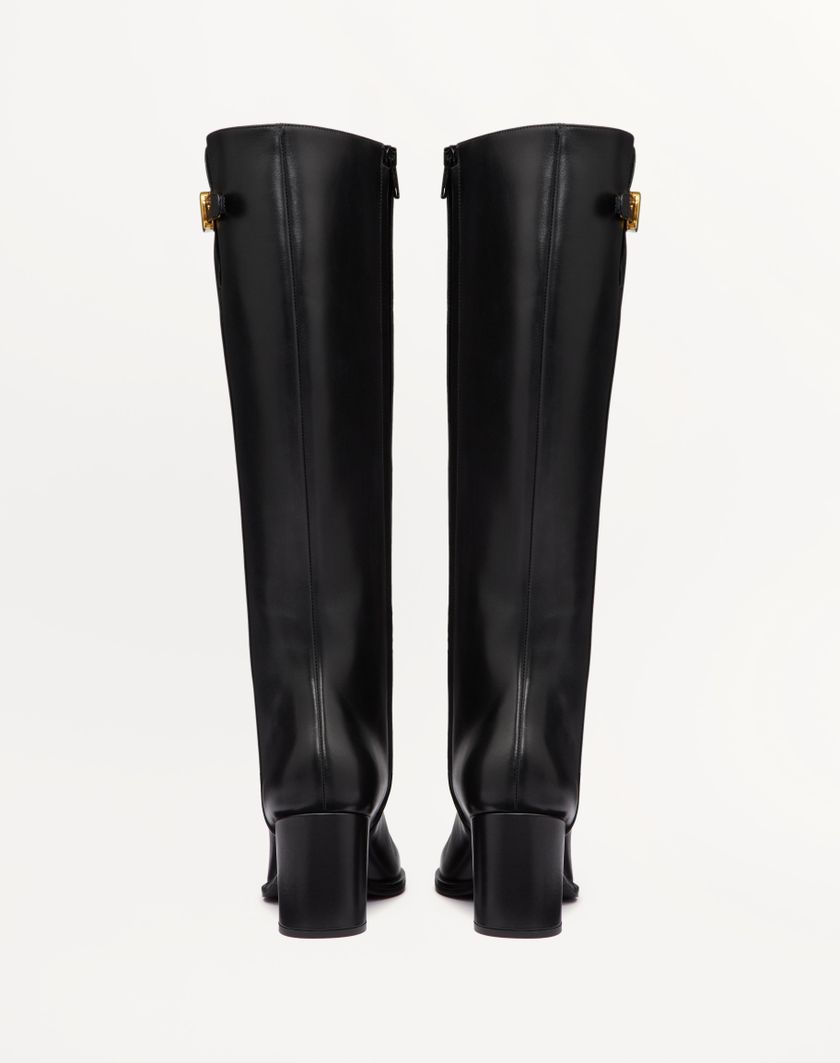 Valentino Handbags Stivale Vlogo Signature In Vitello 70mm per Donna in Nero | Valentino IT In Saldo