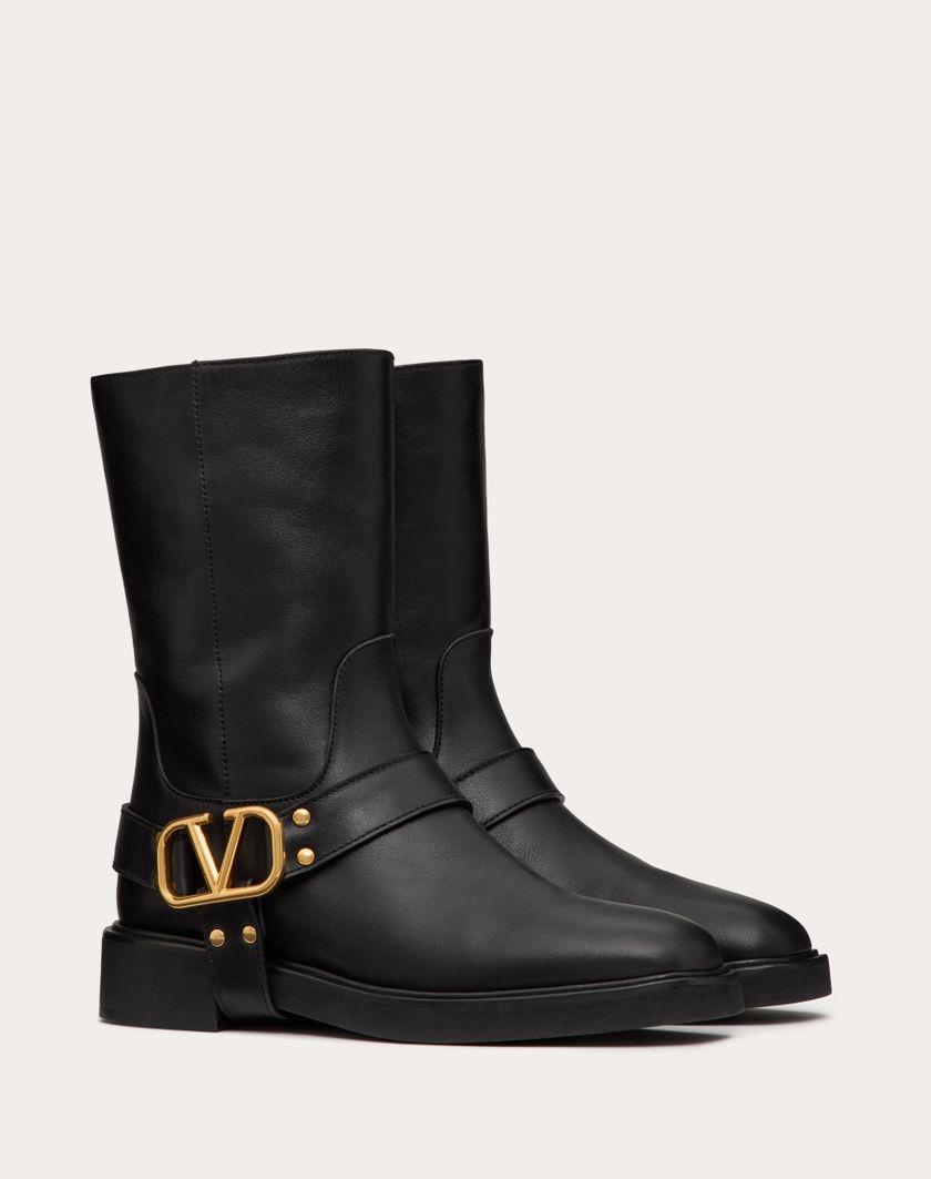 Valentino Handbags Stivaletto Vlogo Signature In Vitello 30mm per Donna in Nero | Valentino IT Nuova