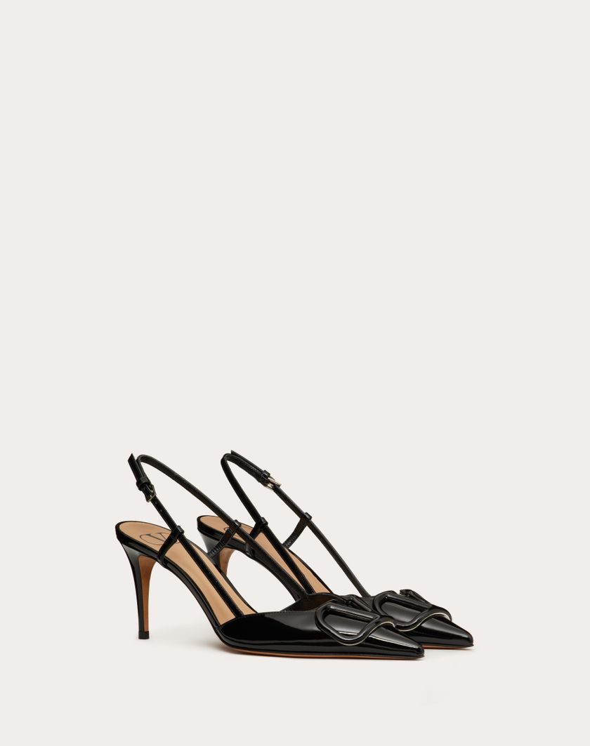 Valentino Handbags Décolleté Slingback Vlogo Signature In Vernice 80mm per Donna in Rose Cannelle | Valentino IT Negozio online di fabbrica