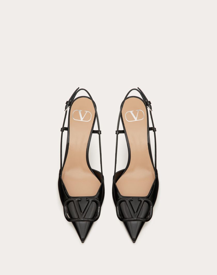 Valentino Handbags Décolleté Slingback Vlogo Signature In Vernice 80mm per Donna in Rose Cannelle | Valentino IT Negozio online di fabbrica