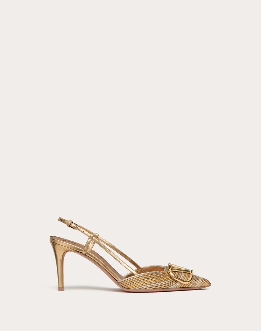 Valentino Handbags Décolleté Slingback Vlogo Signature Metalizzato Con Ricamo Cornely 80mm per Donna in Oro | Valentino IT Prezzo di fabbrica