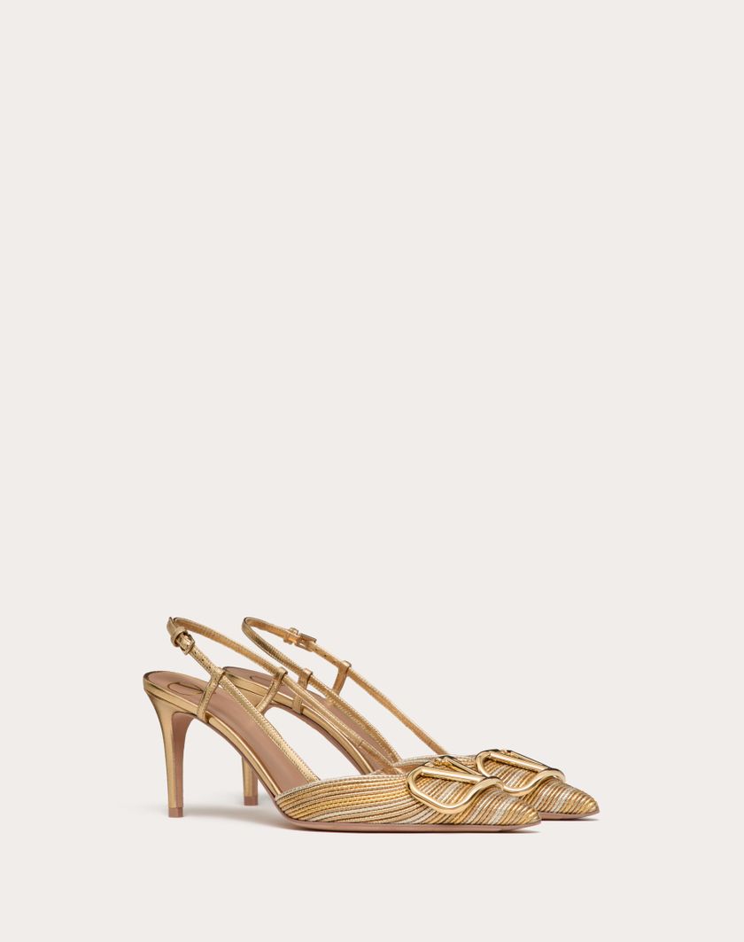 Valentino Handbags Décolleté Slingback Vlogo Signature Metalizzato Con Ricamo Cornely 80mm per Donna in Oro | Valentino IT Prezzo di fabbrica