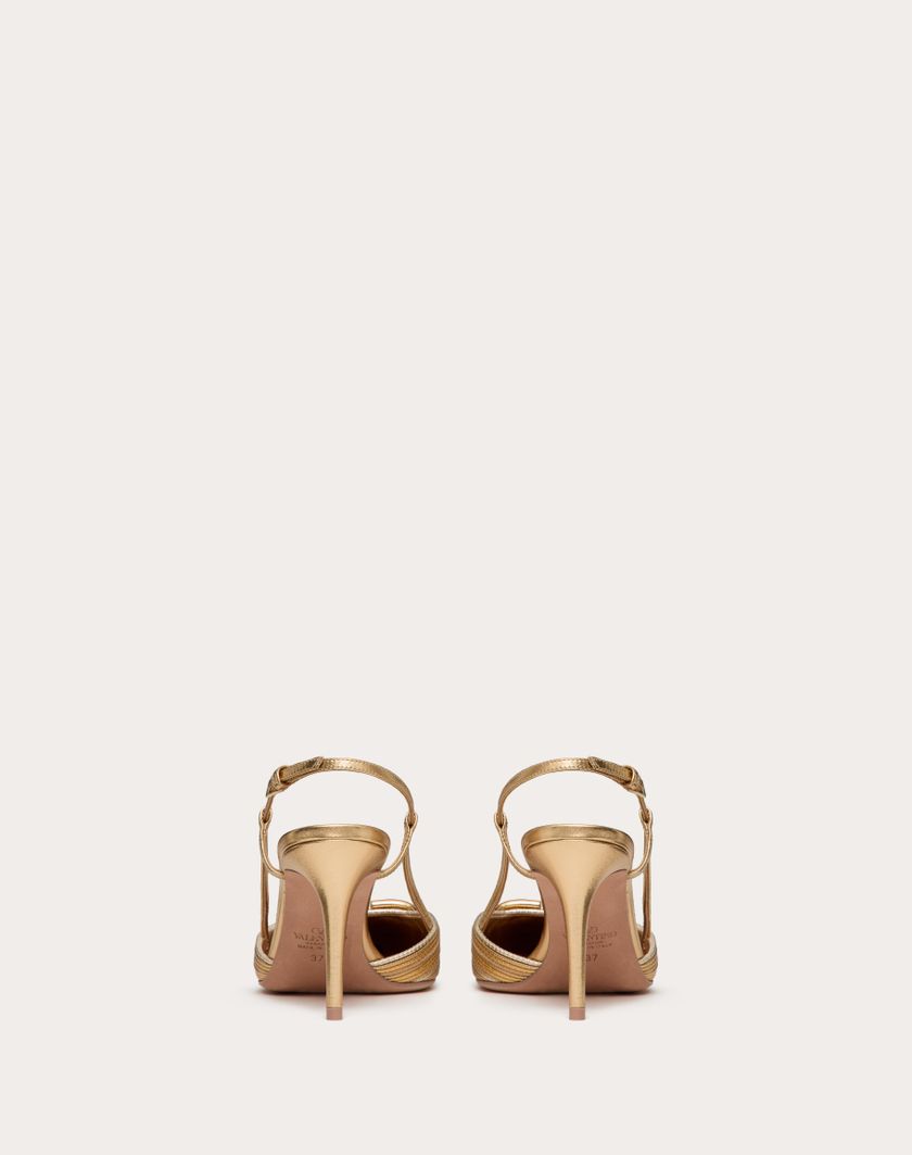 Valentino Handbags Décolleté Slingback Vlogo Signature Metalizzato Con Ricamo Cornely 80mm per Donna in Oro | Valentino IT Prezzo di fabbrica