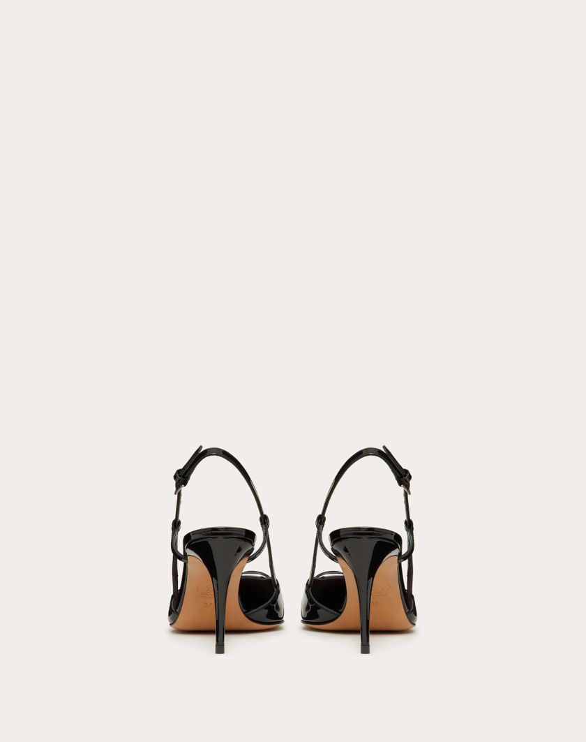 Valentino Handbags Décolleté Slingback Vlogo Signature In Vernice 80mm per Donna in Nero | Valentino IT Flash Sale
