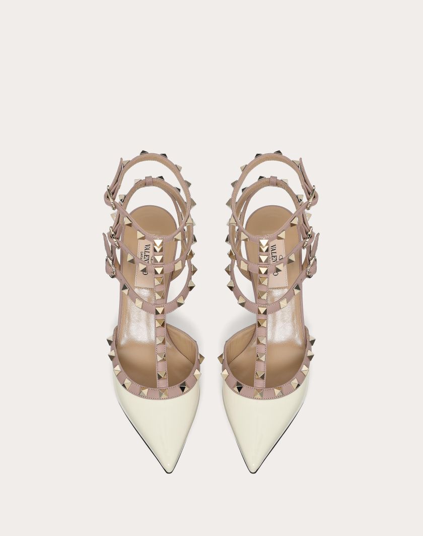 Valentino Handbags Décolleté Rockstud Con Cinturini 65mm per Donna in Avorio/poudre | Valentino IT Vendite stagionali