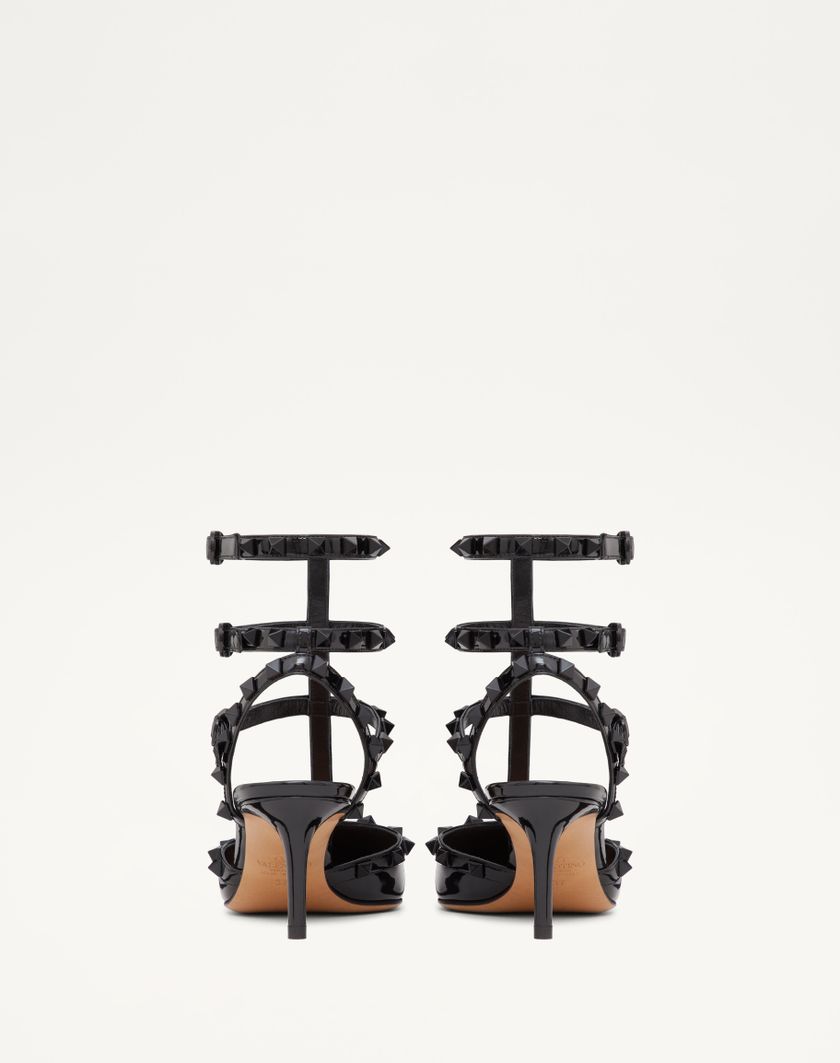 Valentino Handbags Décolleté Rockstud In Vernice Con Cinturini E Borchie In Tono 65mm per Donna in Nero | Valentino IT Offerta natalizia