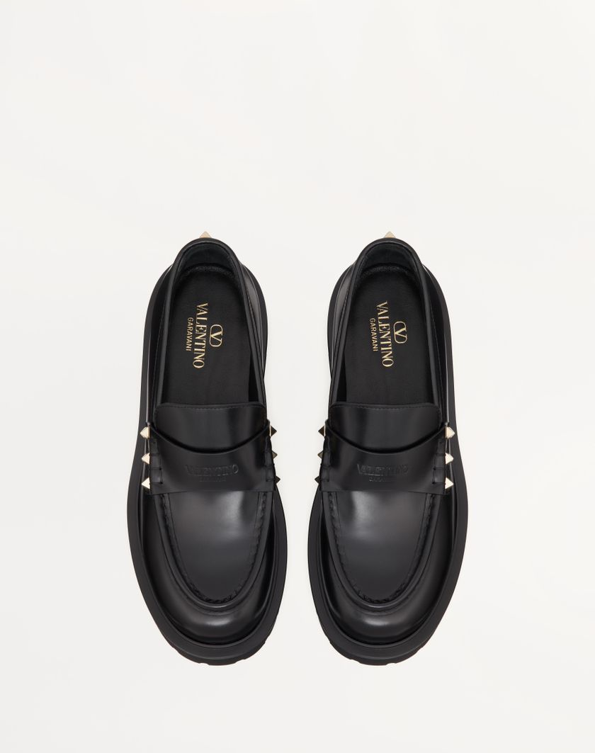 Valentino Handbags Mocassino Rockstud In Vitello per Donna in Nero | Valentino IT Offerta per la Festa della Mamma