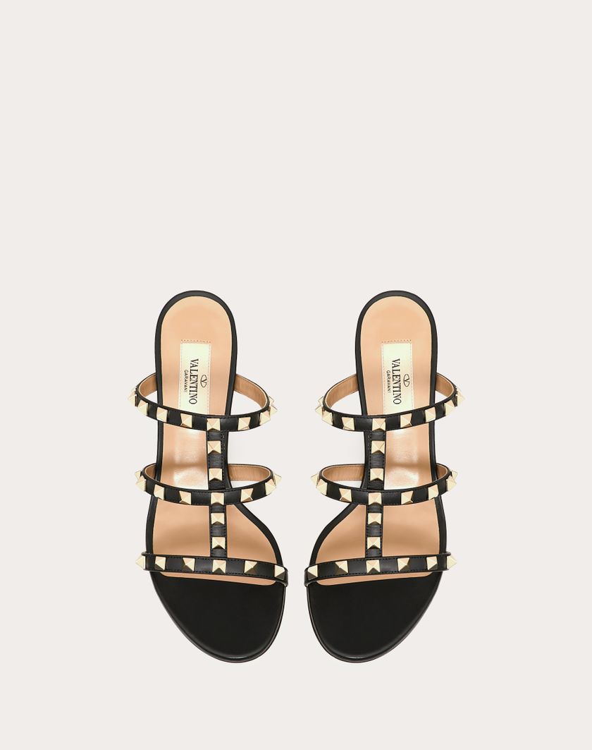 Valentino Handbags Sandalo Slider Rockstud In Vitello 60mm per Donna in Poudre | Valentino IT Online Outlet