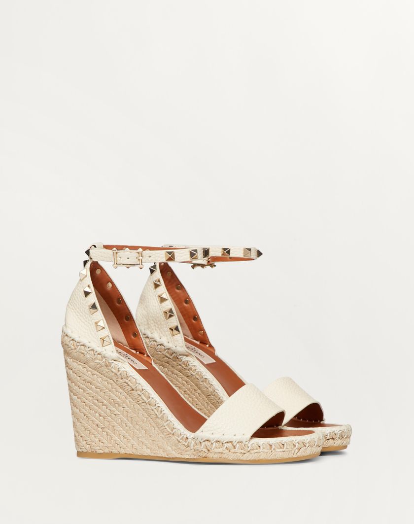 Valentino Handbags Sandalo Zeppa Rockstud Double In Vitello Granato 105mm per Donna in Poudre | Valentino IT Ritorno libero