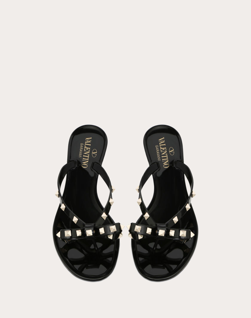 Valentino Handbags Infradito Rockstud In Gomma per Donna in Poudre | Valentino IT Promozione temporanea
