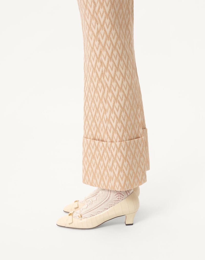 Valentino Handbags Pantaloni In Lurex Jacquard Toute La V per Donna in Betulla/oro | Valentino IT Fino al 65% di sconto