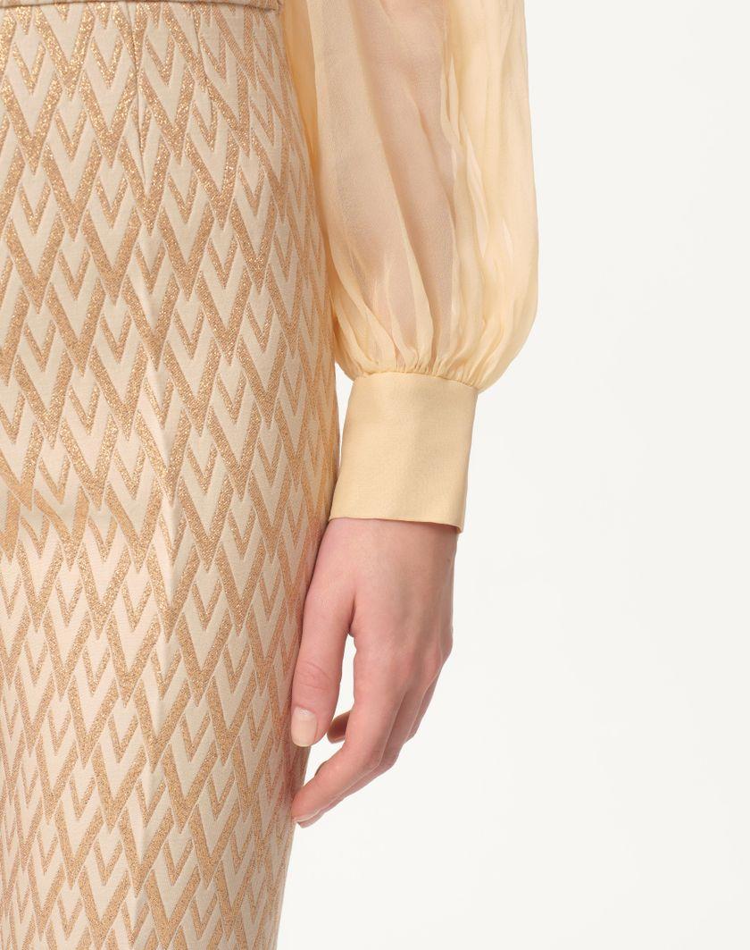 Valentino Handbags Pantaloni In Lurex Jacquard Toute La V per Donna in Betulla/oro | Valentino IT Fino al 65% di sconto