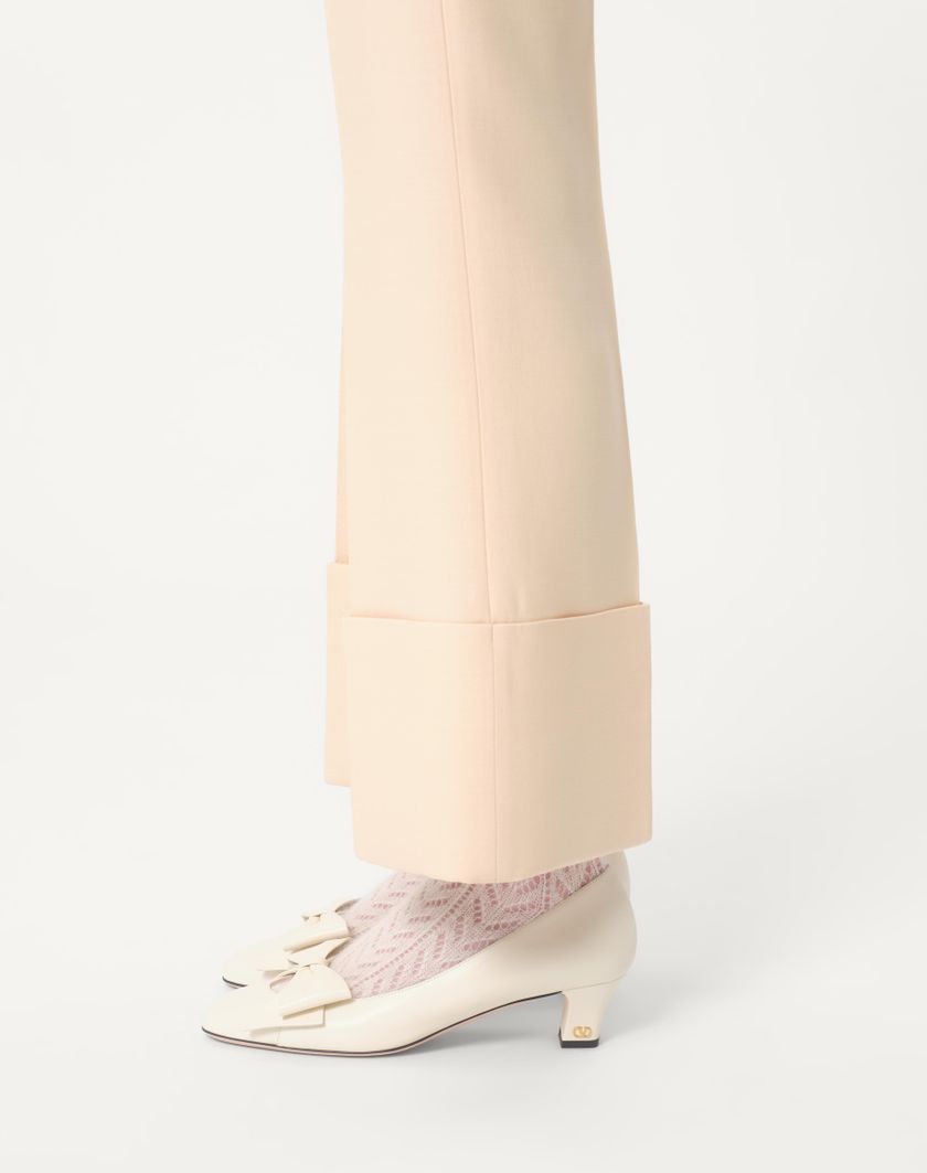 Valentino Handbags Pantalone In Crepe Couture per Donna in Avorio | Valentino IT Offerta speciale della fabbrica