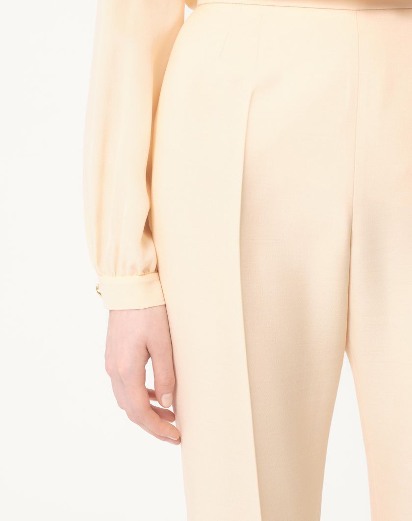 Valentino Handbags Pantalone In Crepe Couture per Donna in Avorio | Valentino IT Offerta speciale della fabbrica