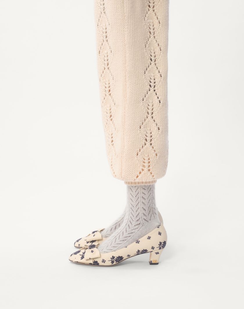 Valentino Handbags Pantaloni Di Maglia In Lana per Donna in Avorio | Valentino IT Sostegno trimestrale