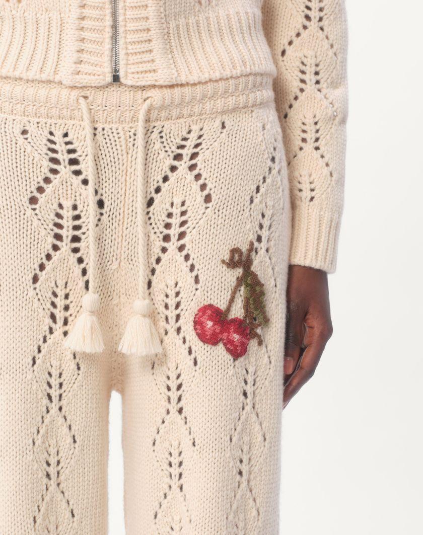 Valentino Handbags Pantaloni Di Maglia In Lana per Donna in Avorio | Valentino IT Sostegno trimestrale