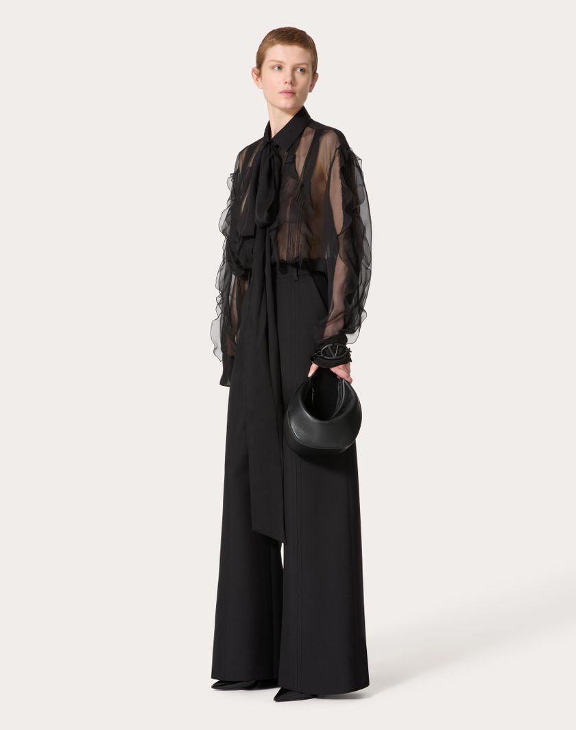 Valentino Handbags Pantalone In Double Compact Drill per Donna in Nero | Valentino IT Fino al 55% di sconto