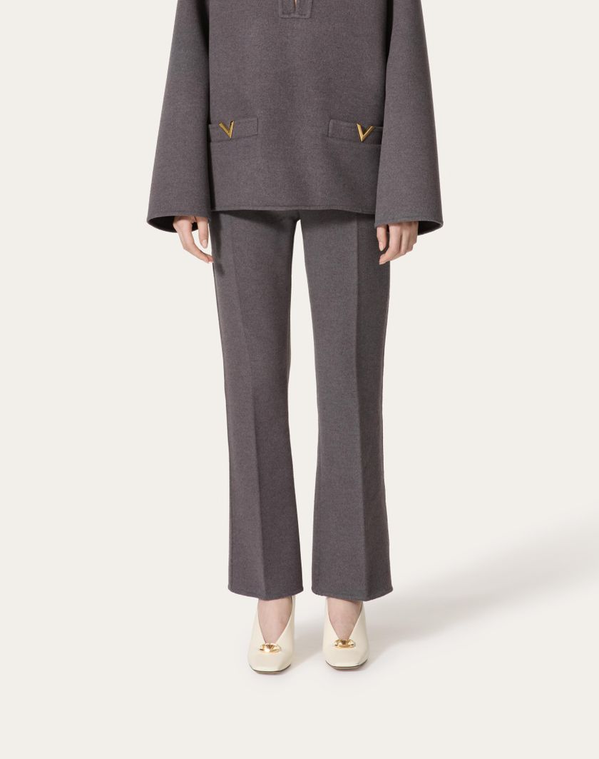 Valentino Handbags Pantaloni In Compact Drap per Donna in Grigio Scuro | Valentino IT Solo un giorno rimasto