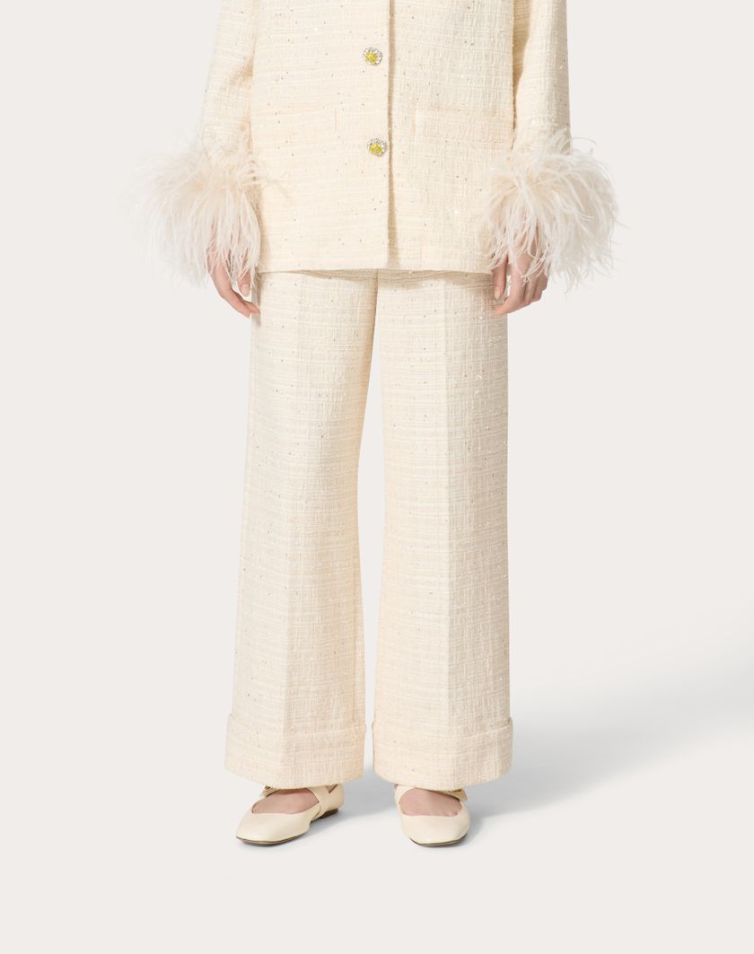 Valentino Handbags Pantaloni In Delicate Tweed per Donna in Naturale | Valentino IT Enormi sconti