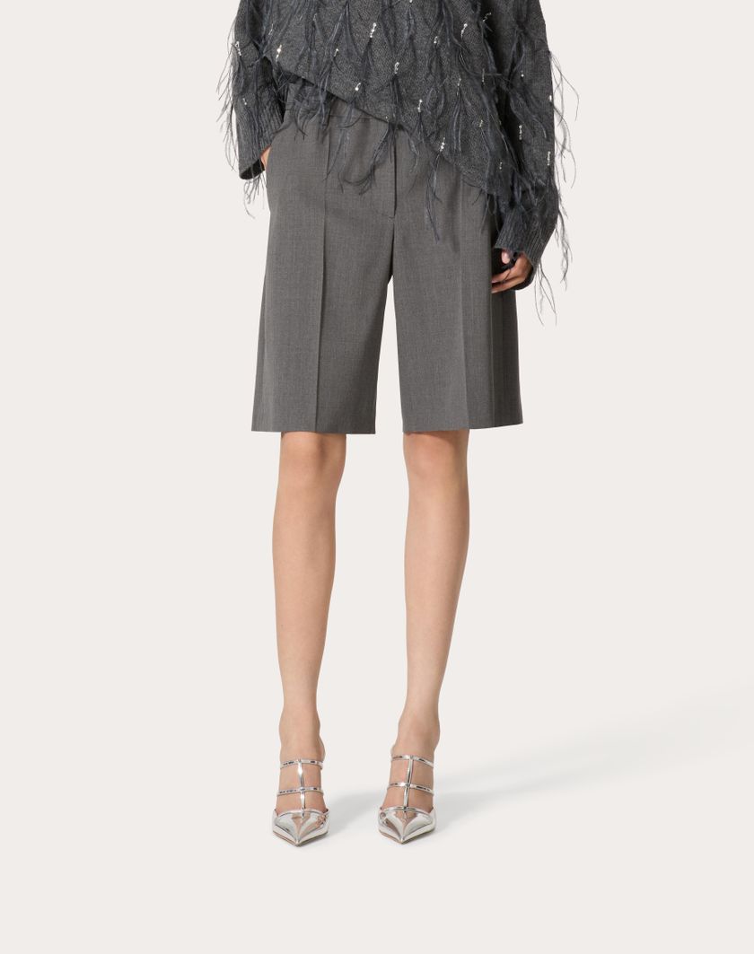 Valentino Handbags Bermuda In Active Gabardine per Donna in Grigio | Valentino IT In vendita