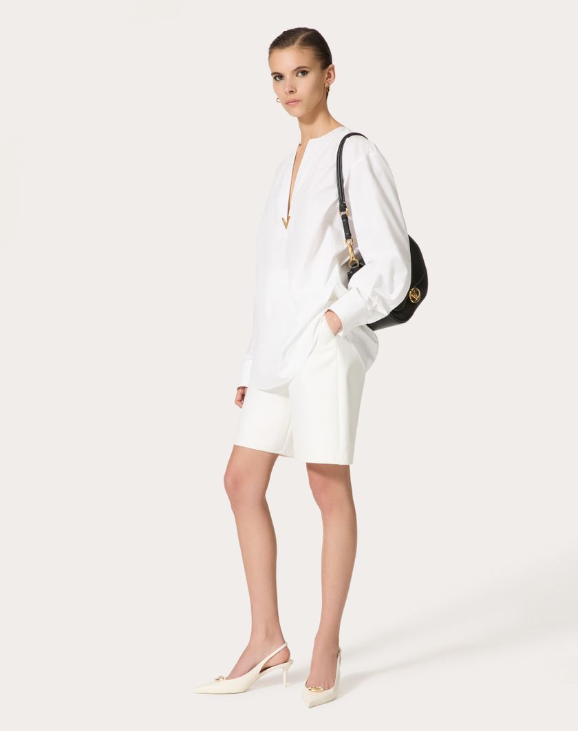 Valentino Handbags Bermuda In Light Double Splittable Gabardine per Donna in Bianco | Valentino IT Sconti questo mese