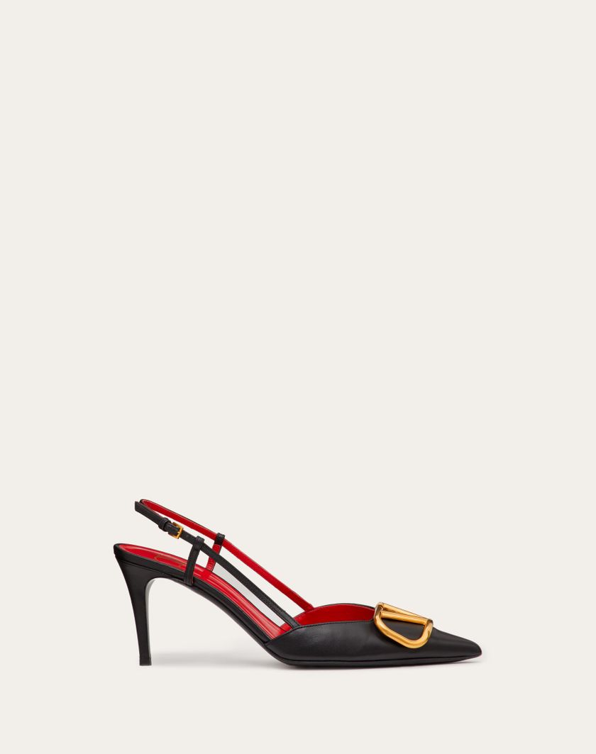 Valentino Handbags Décolleté Slingback Vlogo Signature In Vitello 80mm per Donna in Nero | Valentino IT Italia