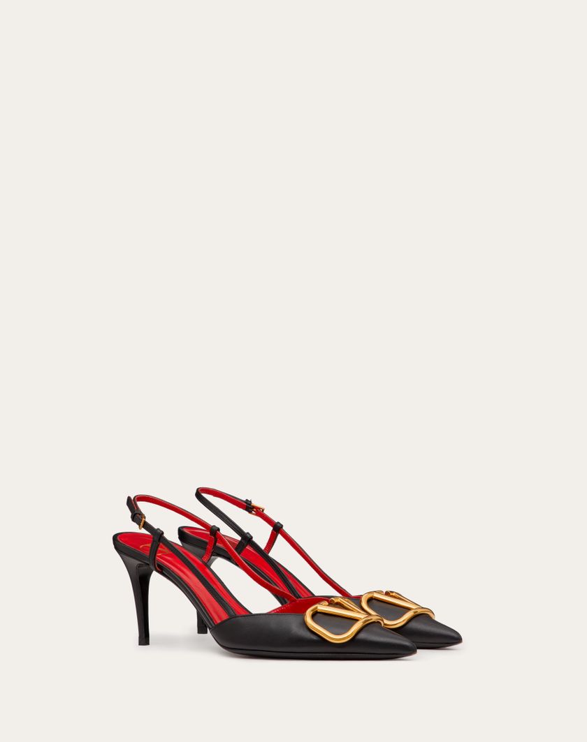 Valentino Handbags Décolleté Slingback Vlogo Signature In Vitello 80mm per Donna in Nero | Valentino IT Italia