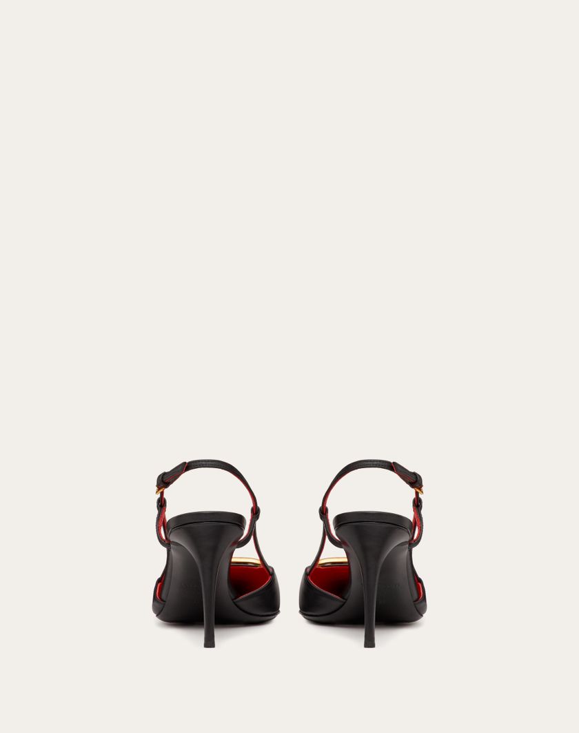 Valentino Handbags Décolleté Slingback Vlogo Signature In Vitello 80mm per Donna in Mandorla | Valentino IT In Linea