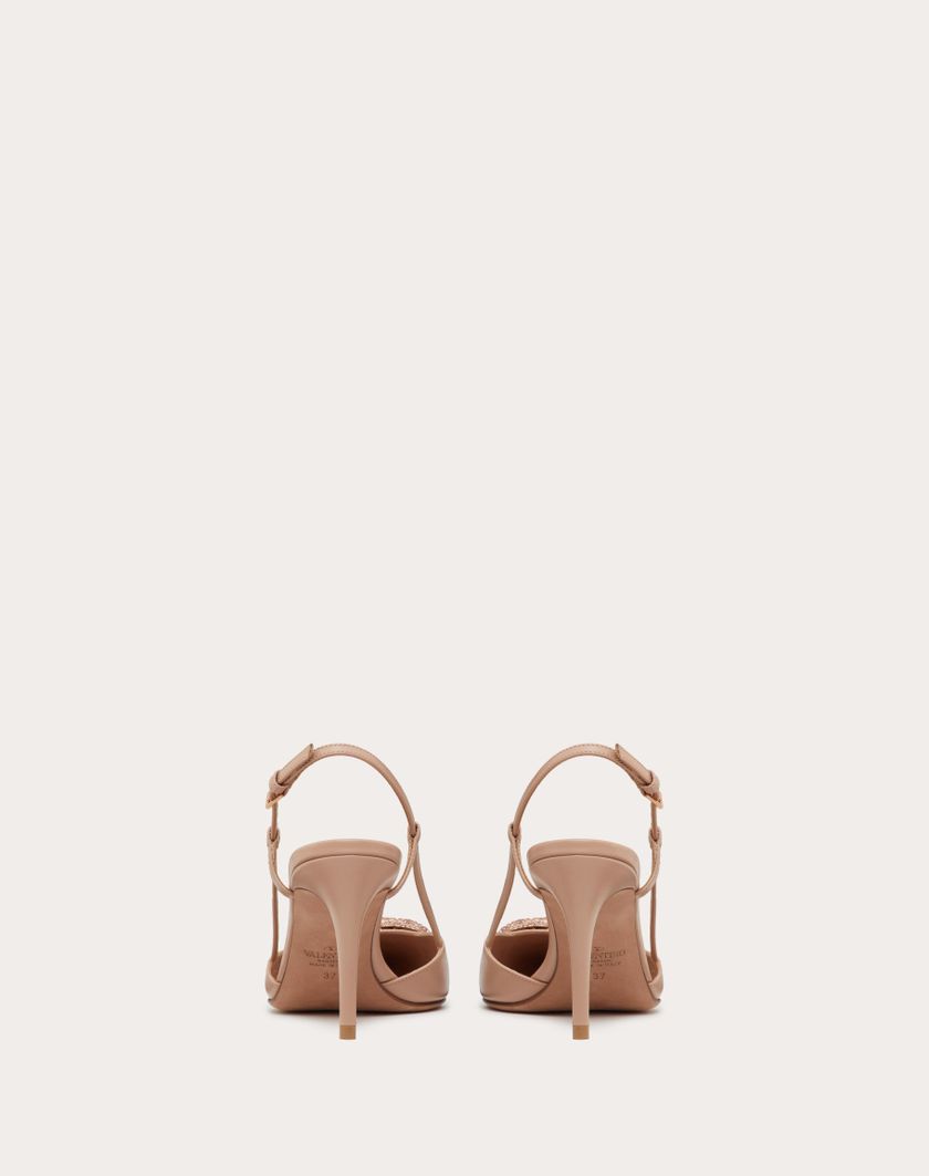 Valentino Handbags Décolleté Slingback Vlogo Signature In Vitello 80mm per Donna in Rose Cannelle | Valentino IT Nuovo