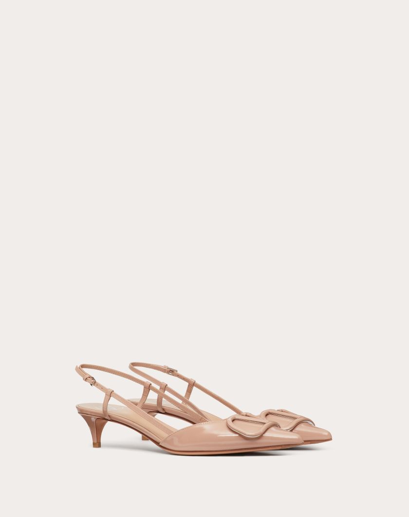 Valentino Handbags Décolleté Slingback Vlogo Signature In Vernice 40mm per Donna in Rose Cannelle | Valentino IT Pezzi Unici