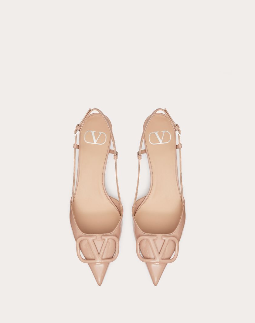 Valentino Handbags Décolleté Slingback Vlogo Signature In Vernice 40mm per Donna in Rose Cannelle | Valentino IT Pezzi Unici