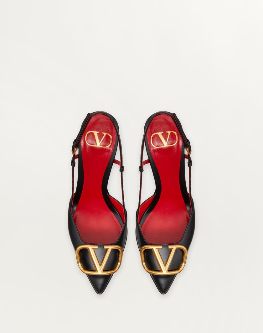Valentino Handbags Décolleté Slingback Con Plateau Vlogo Signature In Vitello 120mm per Donna in Poudre | Valentino IT Acquista Ora
