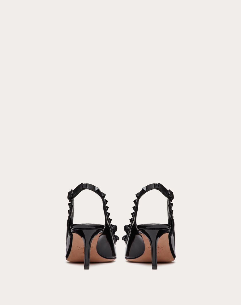 Valentino Handbags Décolleté Slingback Rockstud Bow In Vernice E Borchie In Tono 60mm per Donna in Nero | Valentino IT Fino Al -60%