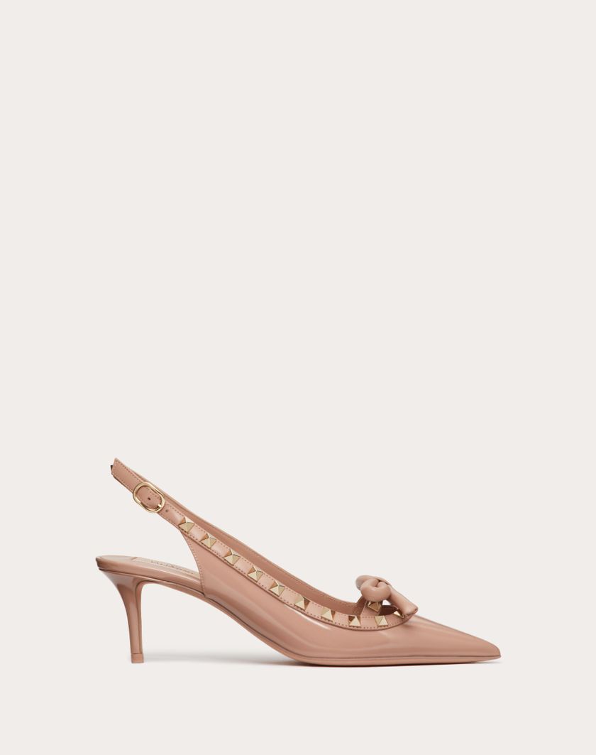 Valentino Handbags Décolleté Slingback Rockstud Bow In Vernice 60mm per Donna in Rose Cannelle | Valentino IT Shopping Online