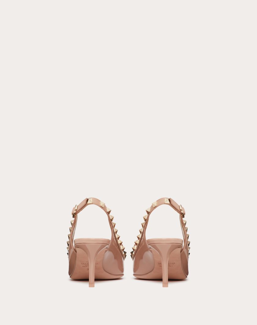 Valentino Handbags Décolleté Slingback Rockstud Bow In Vernice 60mm per Donna in Rose Cannelle | Valentino IT Shopping Online