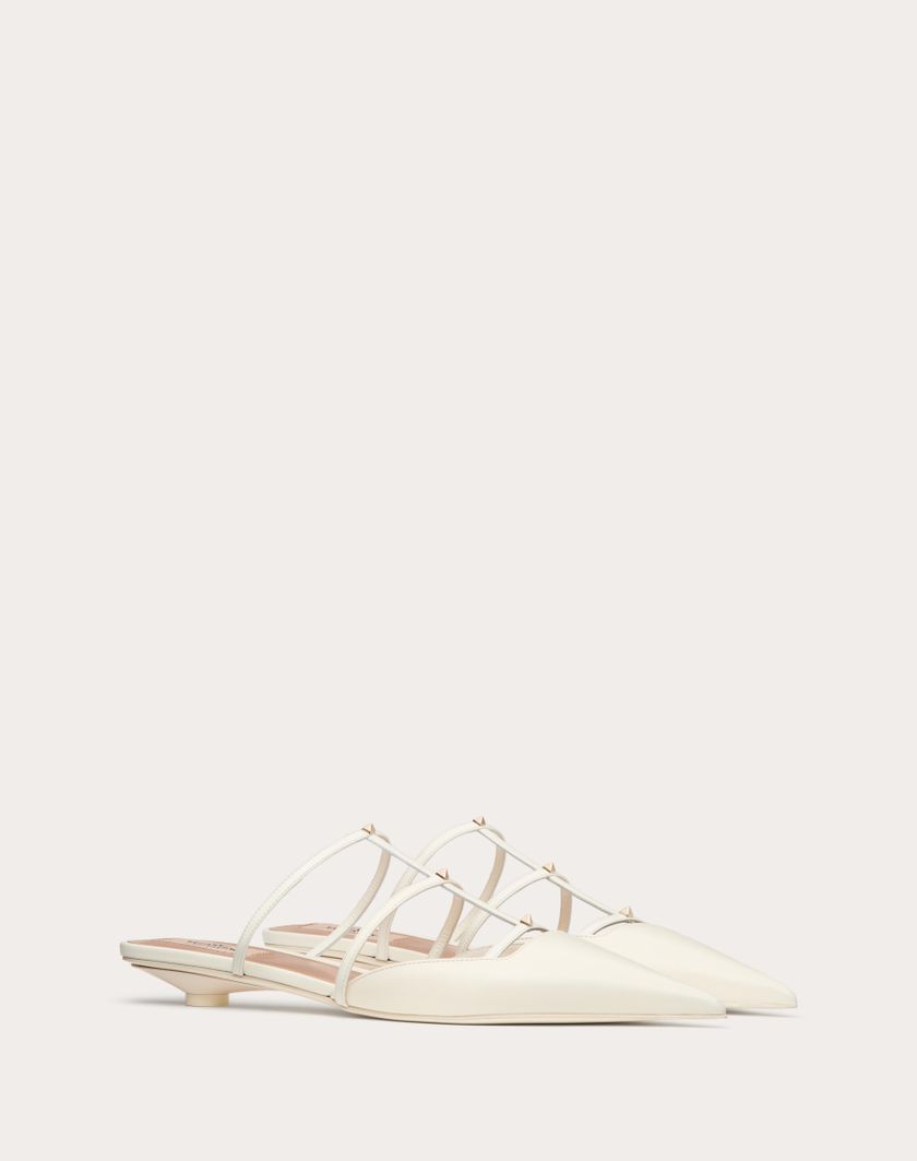 Valentino Handbags Mule Rockstud Wispy In Vitello 20mm per Donna in Avorio | Valentino IT Novità