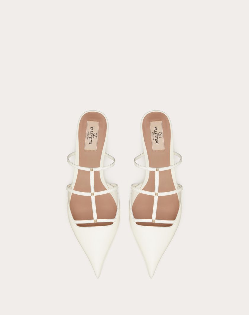 Valentino Handbags Mule Rockstud Wispy In Vitello 20mm per Donna in Avorio | Valentino IT Novità