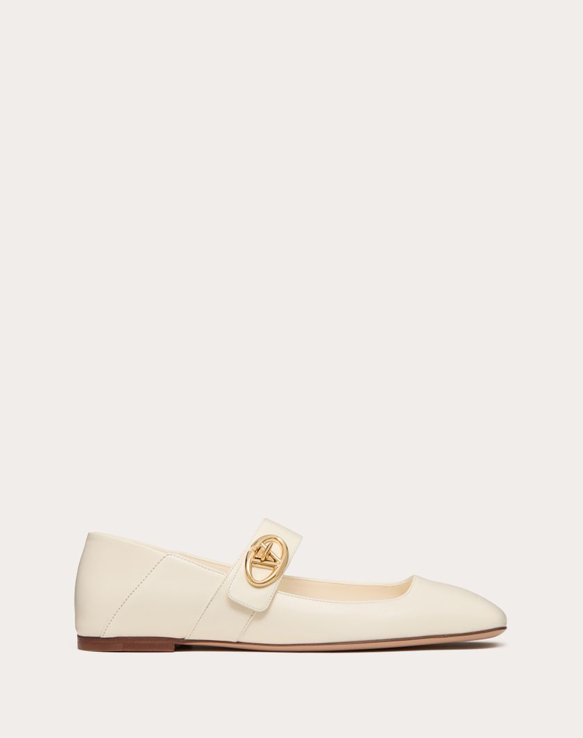 Valentino Handbags Ballerina Mary-jane Vlogo Locker In Vitello per Donna in Avorio | Valentino IT Offerta