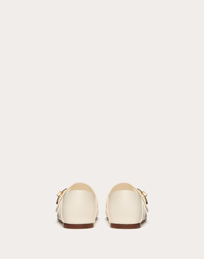 Valentino Handbags Ballerina Mary-jane Vlogo Locker In Vitello per Donna in Avorio | Valentino IT Offerta